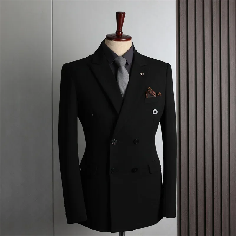 Casual Fashion Business Customer Made Clothes Men Blazer Jacket for Men Double Breasted Suit Jackets Coat Male Men Clothing 1