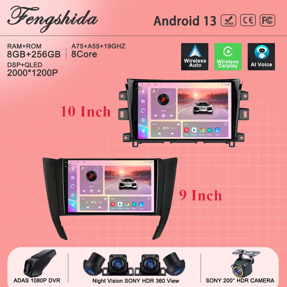 

Android 13 For Nissan Navara Frontier NP 300 2011-2016 Car Radio Screen Carplay Multimedia Player Navigation No 2din DVD Stereo