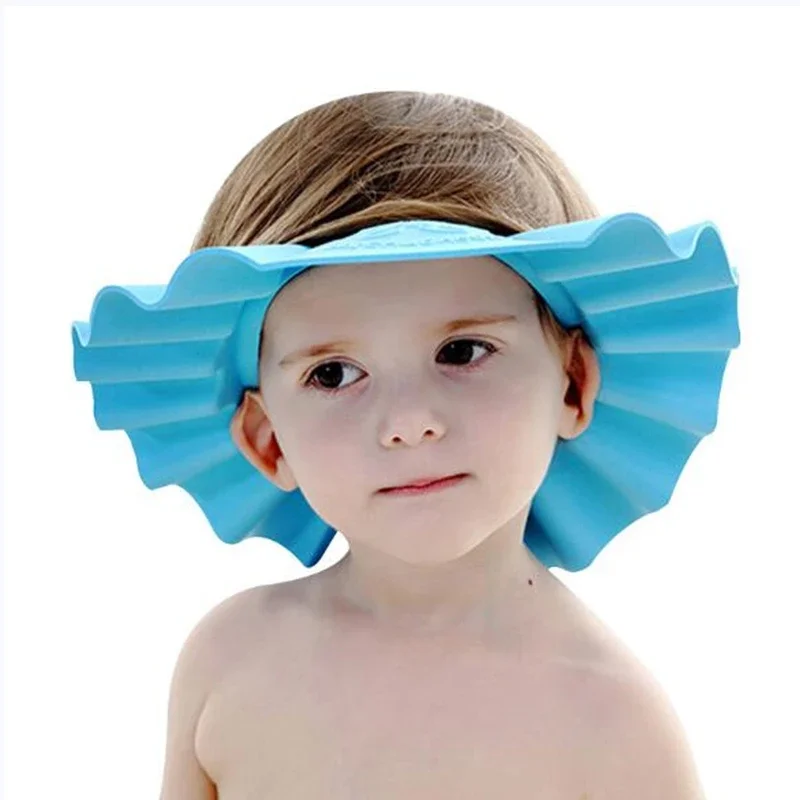 Gorra impermeable para niños, visera de baño segura para bebé, accesorios  ajustables, visera para baño, protección de ojos, orejas, traje de PVC para  niños de 0 a 6 años - AliExpress