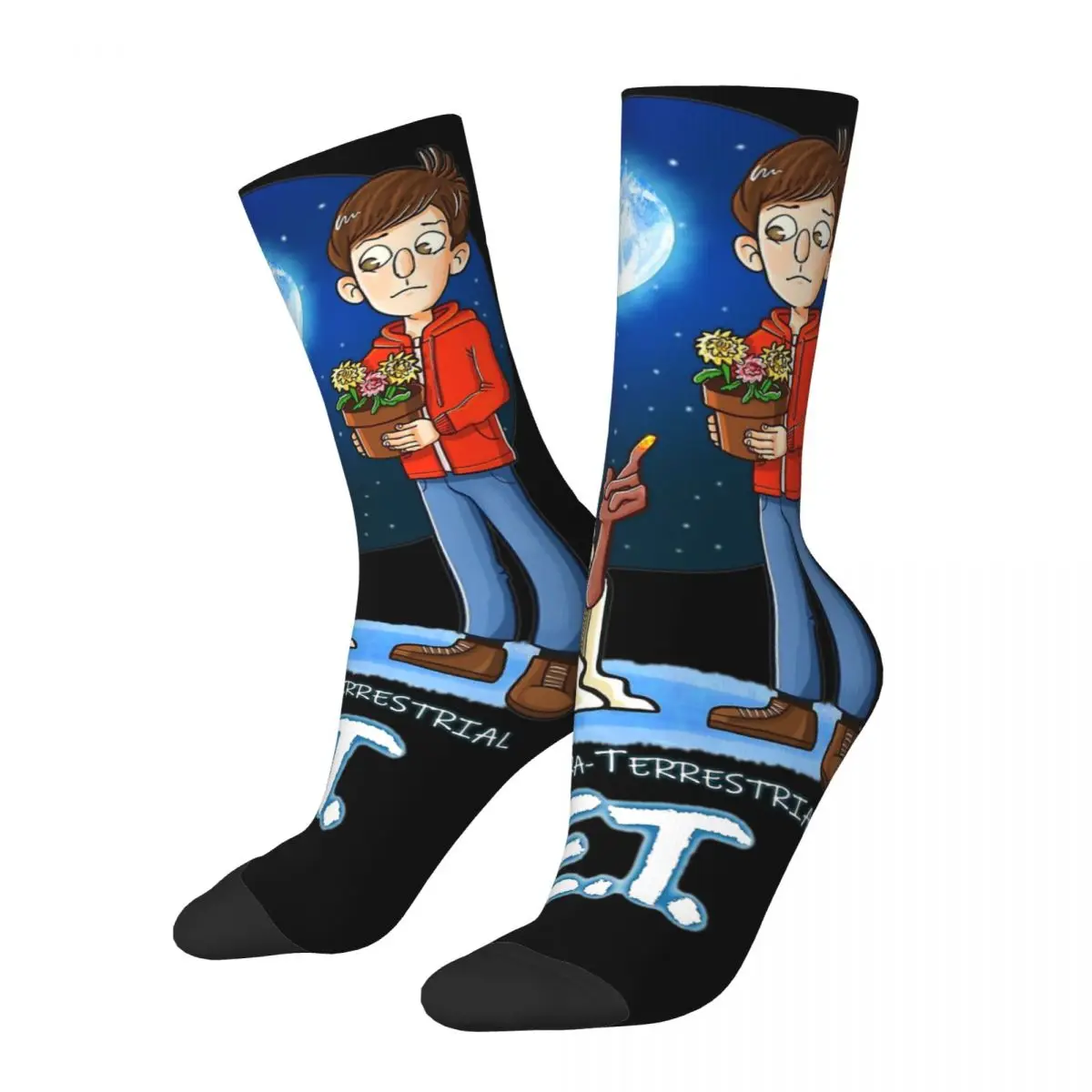 Harajuku E.T. The Extra-Terrestrial Alien Film Men Women Socks,ET fashion Beautiful Suitable for all seasons Dressing Gifts