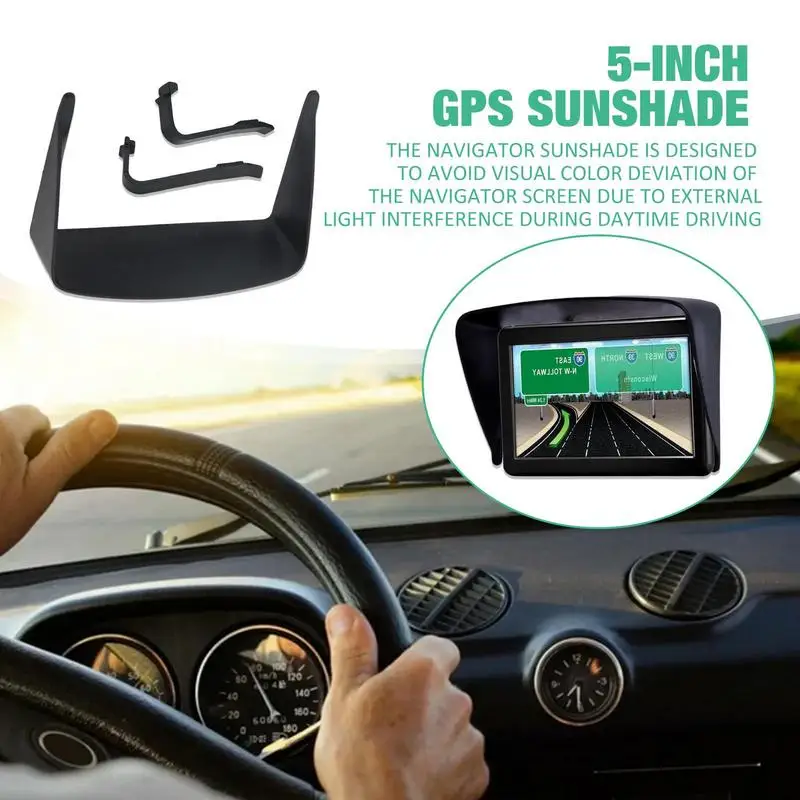 1 Pcs GPS Sun Shade Cover 5 Inch GPS Sunshade Navigator Light Shield Auto Visor Hood Central Dashboard Navigator Display