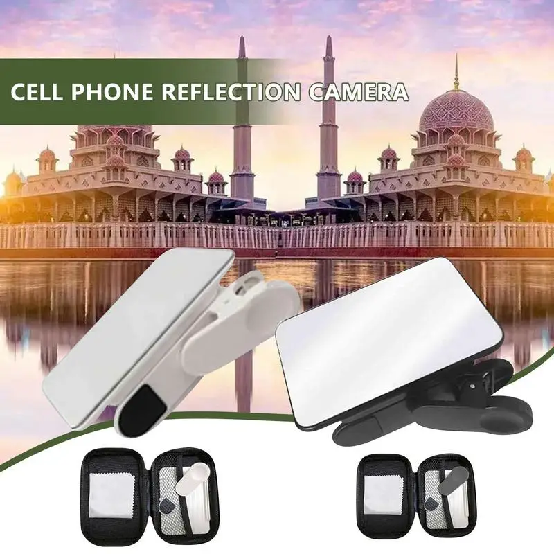 

Smartphone Camera Mirror Reflection Glass Clip Kit Mobile Phone Dual Photo Shot Capture Lens Photography Reflection Mirror
