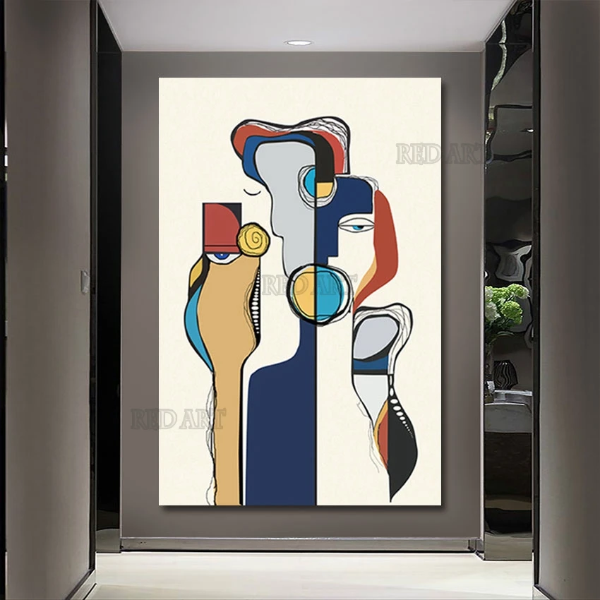 

Картина маслом известная Пикассо, Абстрактная Картина на холсте с изображением человеческого лица, настенная подвесная картина для спальни