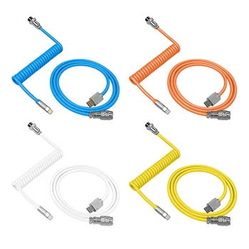 2 in 1 Air Plug Connector Gold-plated Charging Data Cable for Mechanical Keyboard Type-c To USB Desktop Computer Accessories 1