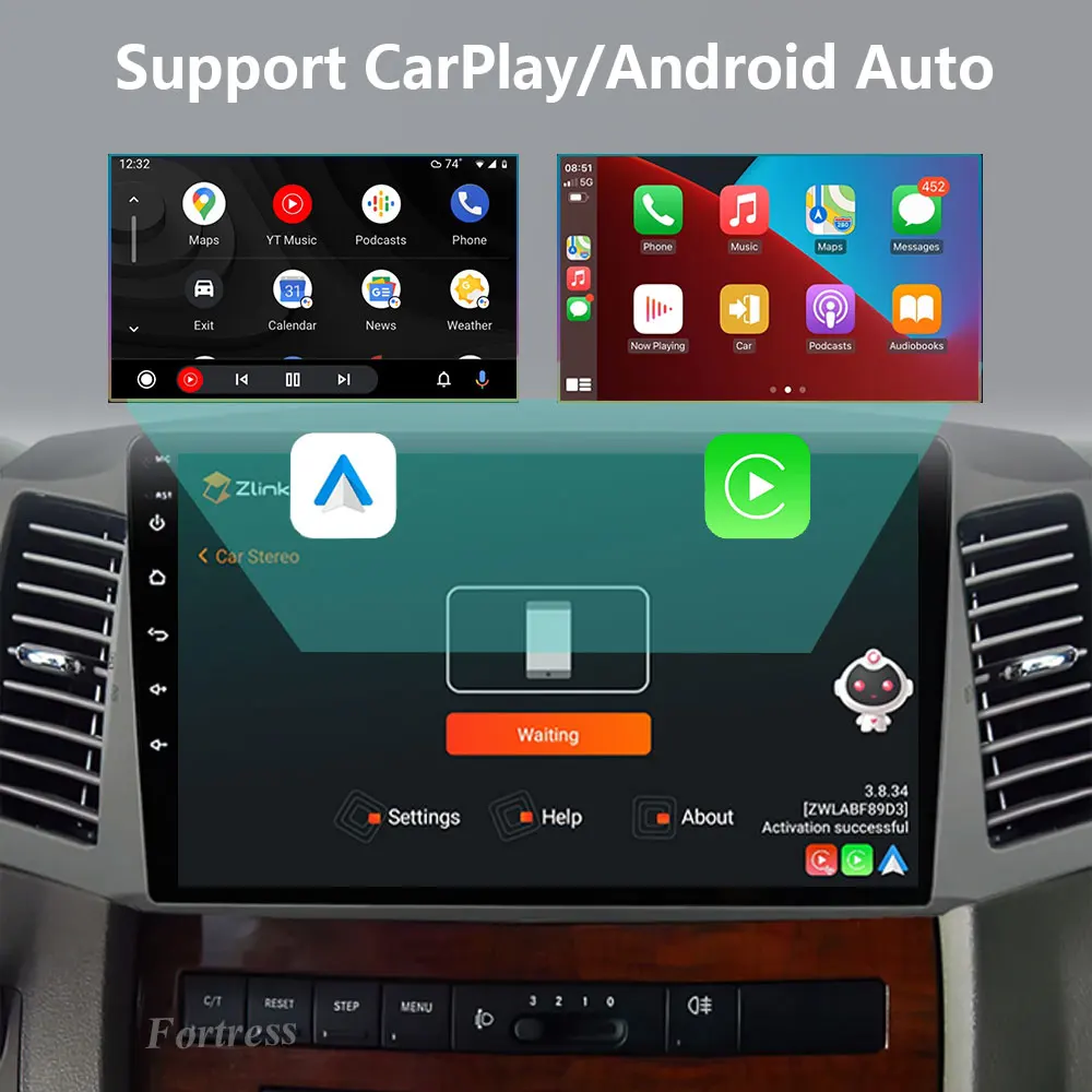 Android16 Carplay para JEEP Grand Cherokee WK 2004 2005 2006 2007 Multimedia Radio de coche reproductor de navegador vídeo Android auto WIFI 2