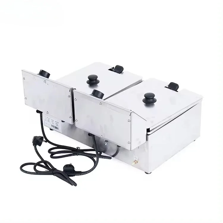 Electric Deep Fryer Commercial 6L Stainless Steel Double Cylinder Deep Fryer Machine 2500w