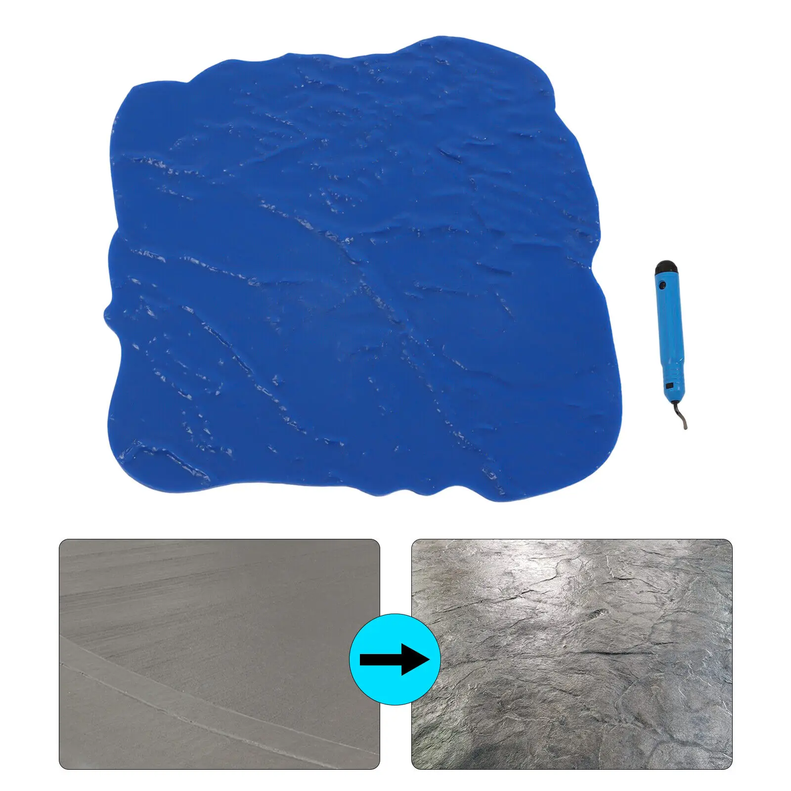 

Blue Slate Marble Seamless Concrete Cement Texture Imprint Stamp Skin Mat Stamping Tool 12x12''