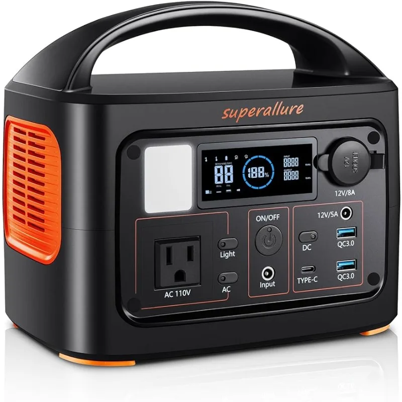 

Portable-Power-Station-Generator - 300Wh Backup Battery 300W(500W Peak) Pure Sine Wave AC Outlet Built-in DC Output