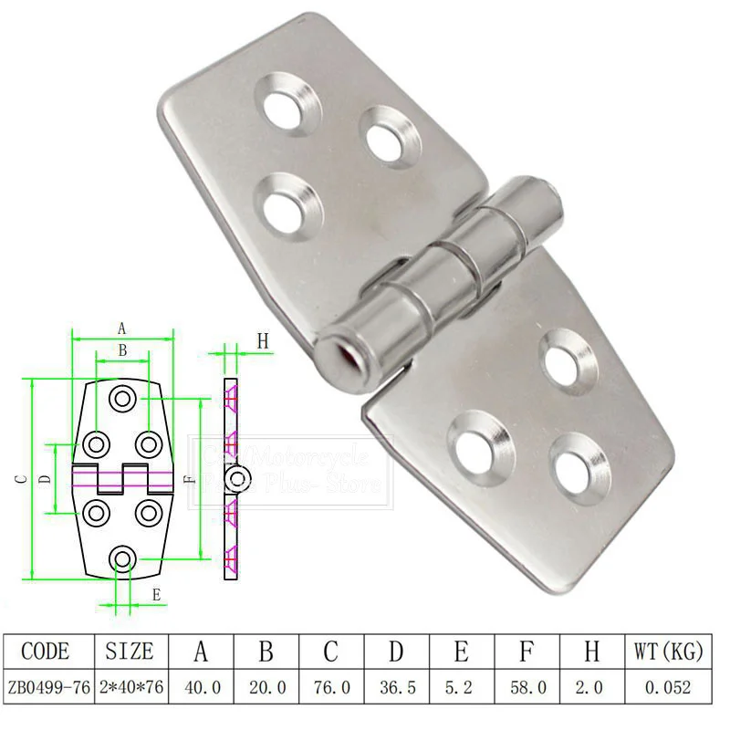 Marine 1/4/10Pcs Stainless Steel Strap Hinge Door Hinge For Marine Boat Yacht 76 X 40 Mm Rafting Boating Accessories Boat Marine