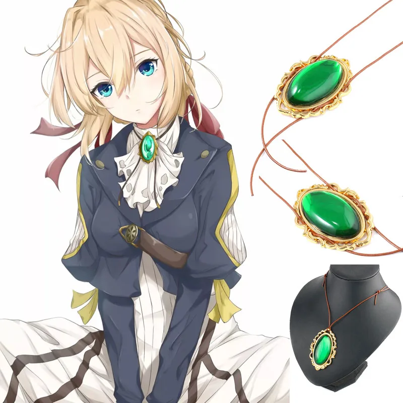Cute Women Girls Cosplay Necklace Kawaii Cartoon Violet Evergarden Auto Memories Doll Same Shape Rope Chain Necklaces Jewelry Ac