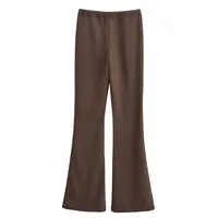 Women's Hooded Zip Up Cropped Jacket and Drawstring Flared Pants Set Cozy and Stylish for Daily and Sporty Looks - Image 5