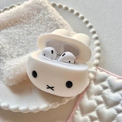 Cute Silicone Miffy Rabbit Protective AirPods Case - Soft Gift Cover for Wireless Bluetooth Earbuds (Miffy)