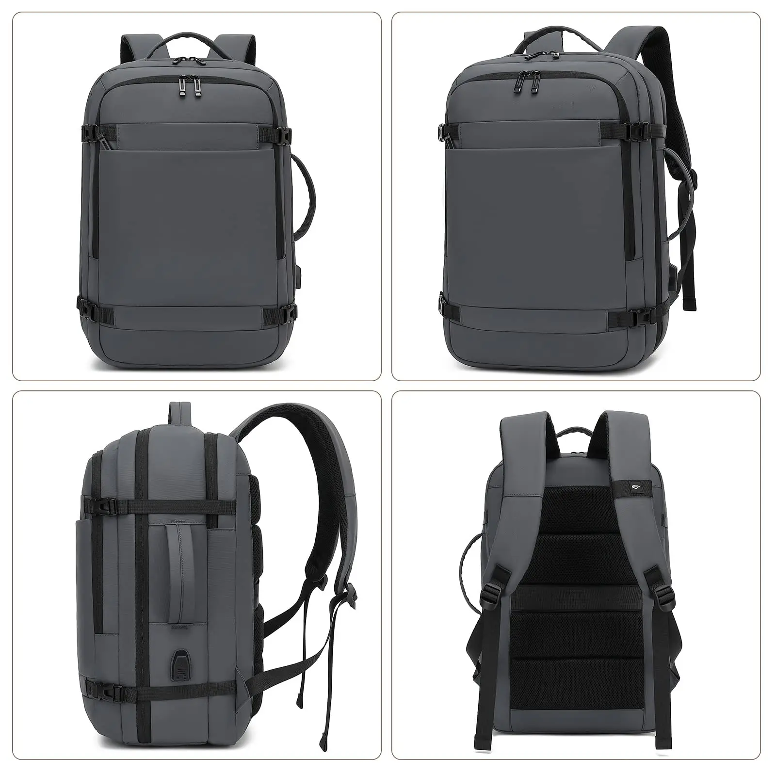 Travel Backpack,17″ Laptop Backpack Men Travel Carry on Business Backpack With USB Charging Port Waterproof Work/Weekender Backp