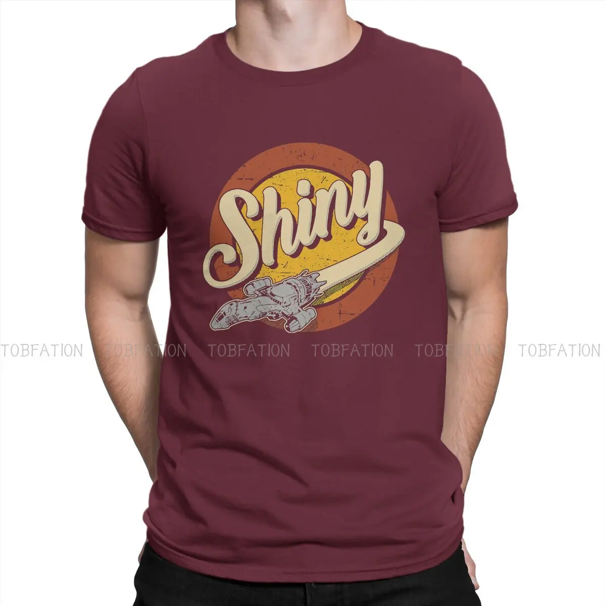 Shiny Firefly Inspired Sci-Fi Loose Cotton Men's T-Shirt