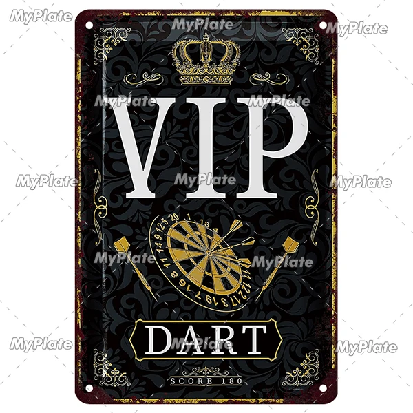 Vintage Metal Darts Sign - Bar & Club Wall Decor Art Poster Gift