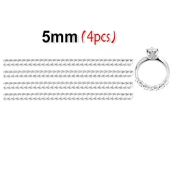 12 - Piece Invisible Spiral Ring Size Reducer Set - Transparent Jewelry Tightening Guard (Flat 5mm)