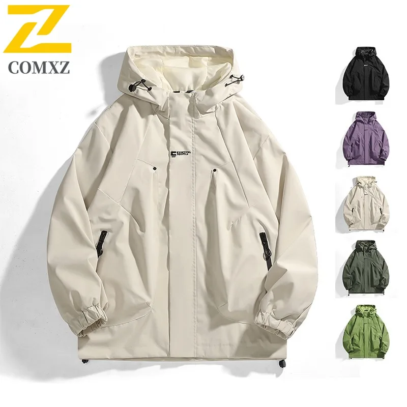 COMXZ Luxury Men Jacket Lightweight Outdoor Travel Warm Coat Casual Solid Color Riding Comfort Cold Resistant Winter Jackets
