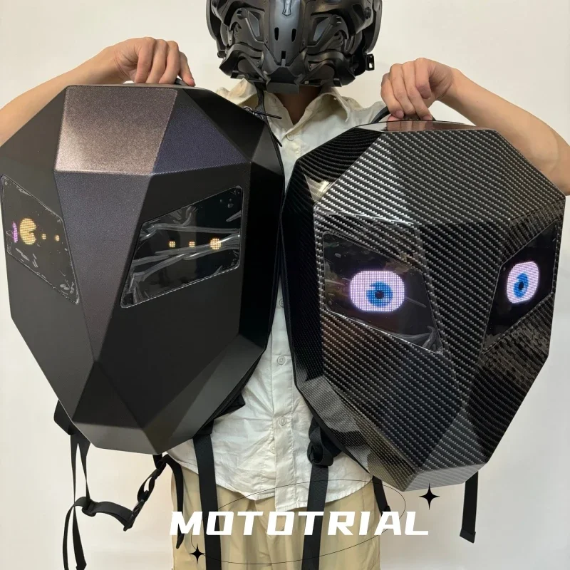 LED locomotive backpack Display scree APP backpack Business travel Laptop Cycling Backpack Men outdoor eyes bag for motorcycle led backpack
