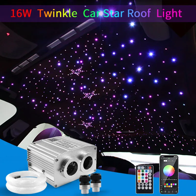 Plafond de voiture Star Light LED Kit d'éclairage à fibres optiques de 16W  RGBW Source de lumière avec câble à fibre optique 220pcs points comme les  étoiles - Chine Voiture de lumière