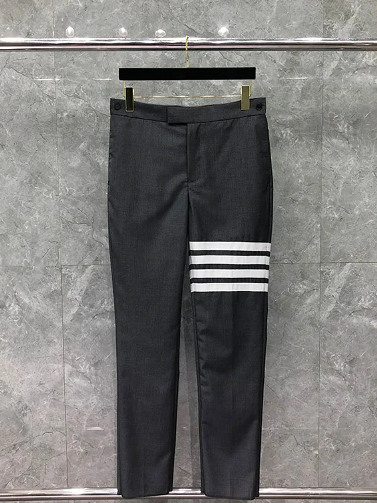 ay Briti Sle Men's Slim Straight Leg Pants Faionable Casual Trousers for Youth Korean Sle Long Pants