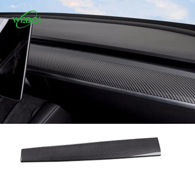 

Central Control Dashboard Panel Trim Dash Kit Real Carbon Fiber Dashboard Cover For Tesla Model 3 Y Dash Wrap Trim