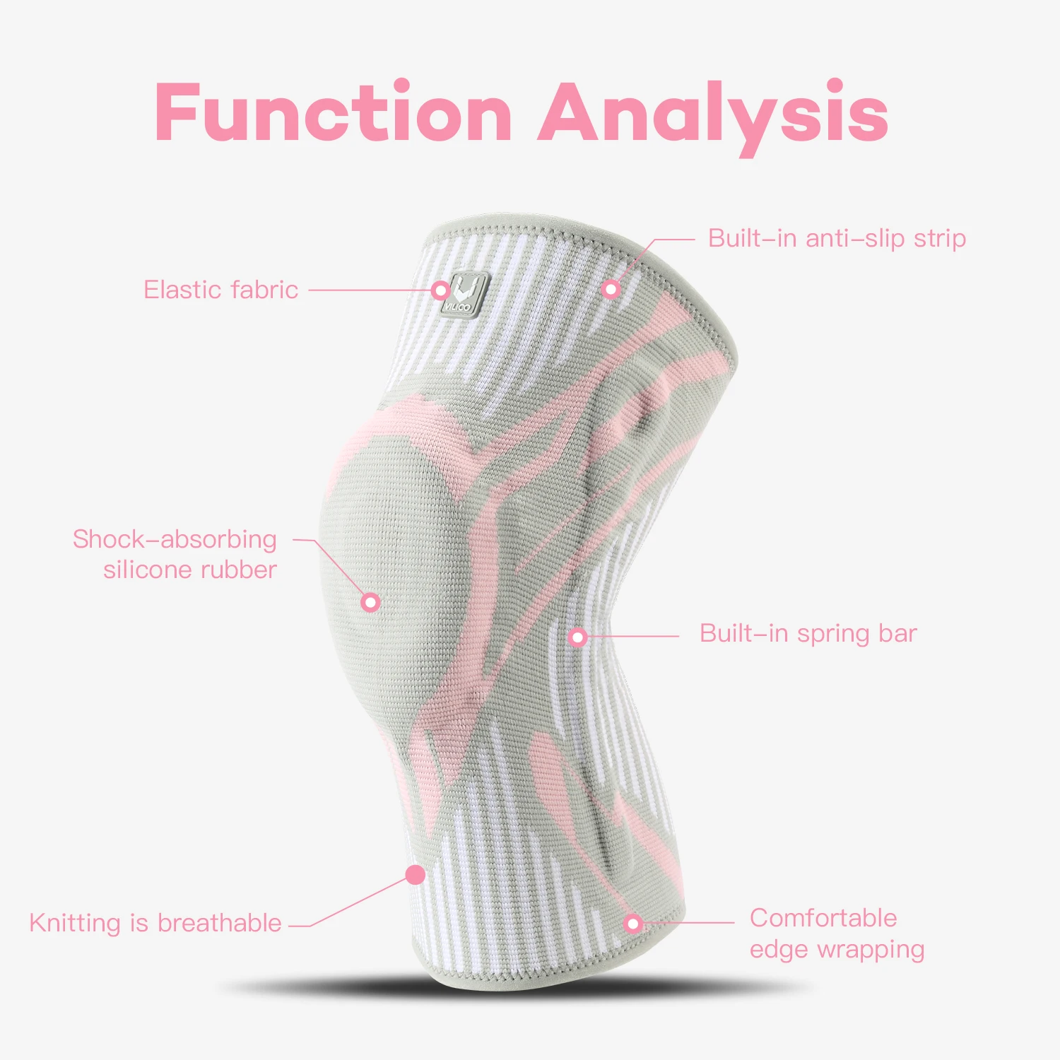 1PCS Non-Slip Knee Support Brace with Patella Gel Pad Stabilizers Comfort-Fit Compression Sleeve for Arthritis Sports Gym