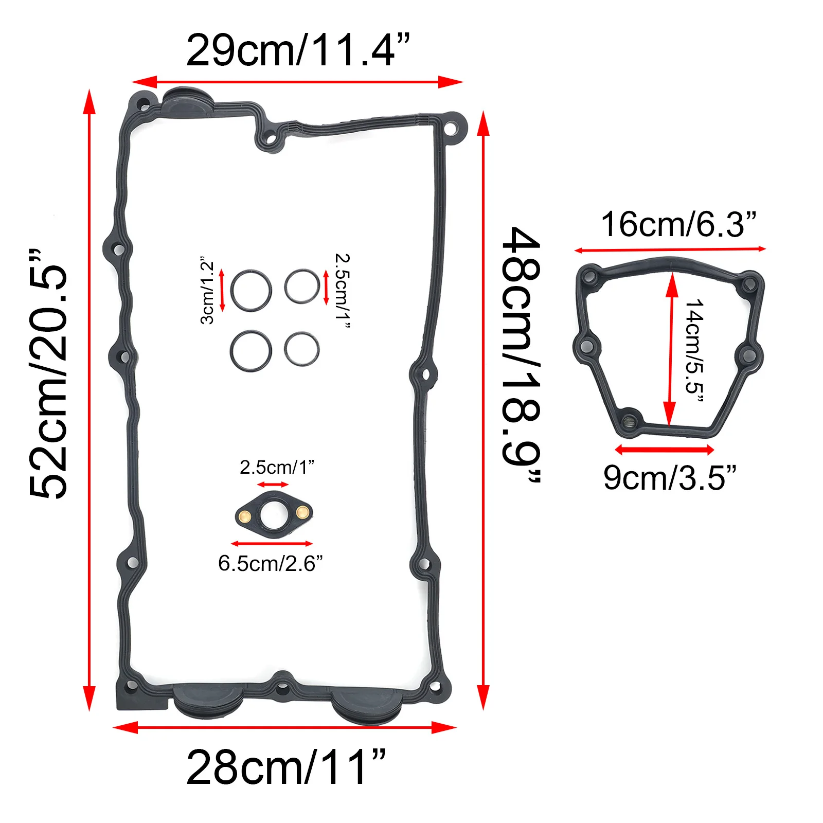 Valve Cover Gasket Set Rubber O Rings Aluminum Gasket Kits For BMW E87 120i E46 318i E90 320i X3 N46 N42 2001-2013