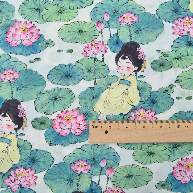 cotton fabric cotton poplin fabric pure cotton fabric Chinese style for DIY sewing clothes skirt Hanfu by half meter