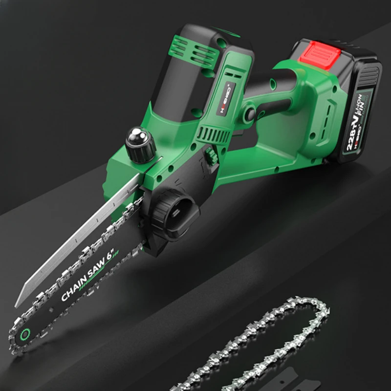6 Inch Portable Electric Chain Saw Home Outdoor Wireless Small Tree Sawing Felling Tree Pruning Saw Brushless High Power 3