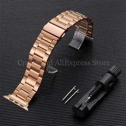 Premium Stainless Steel Watchband with Press Clasp - Elegant Replacement Strap - S10 - 46mm(42 - 44mm) (Rosegold)