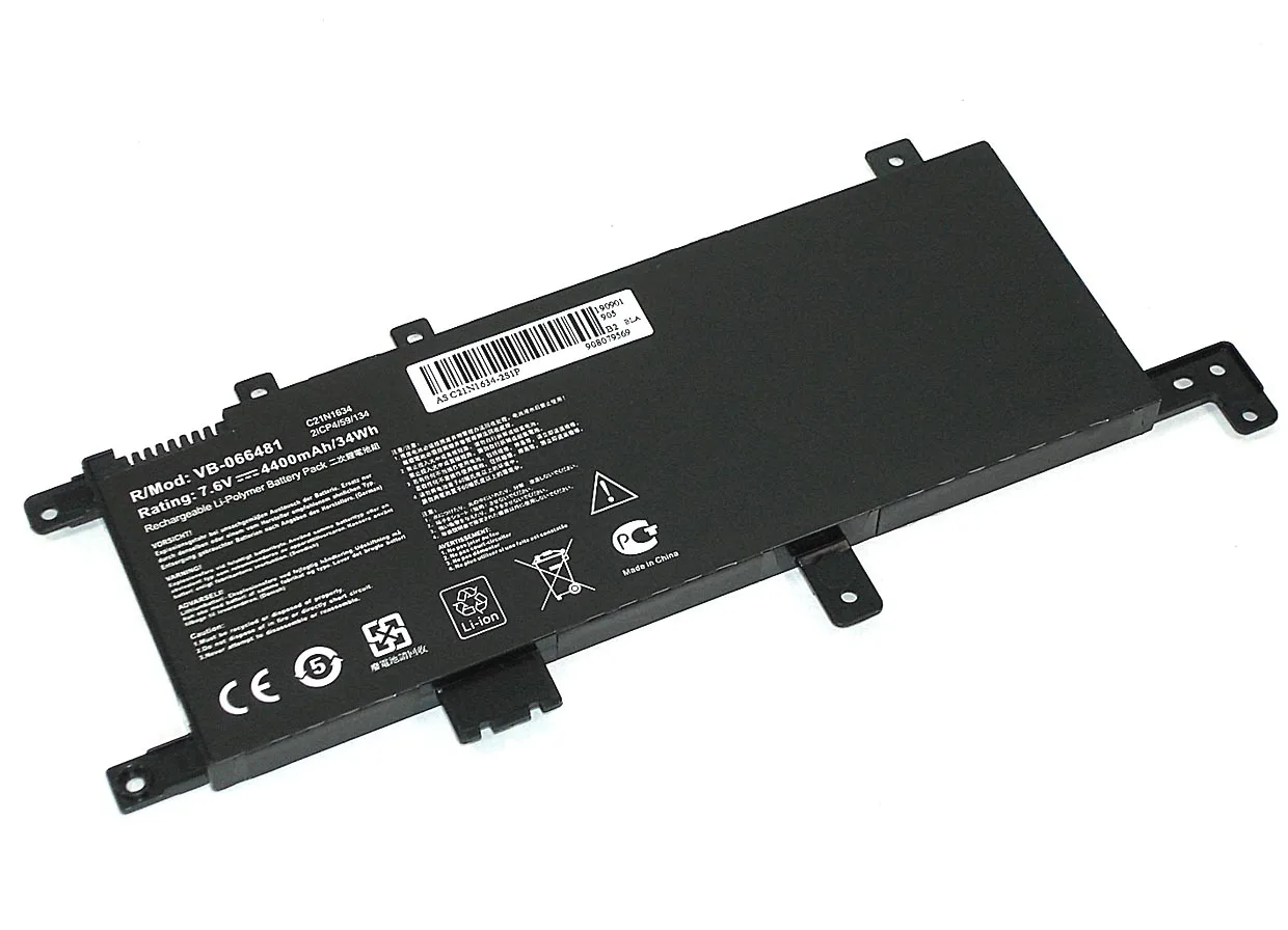 Аккумуляторная батарея для ноутбука Asus X542U (C21N1634) 7.6V 4400mAh OEM | Компьютеры и офис