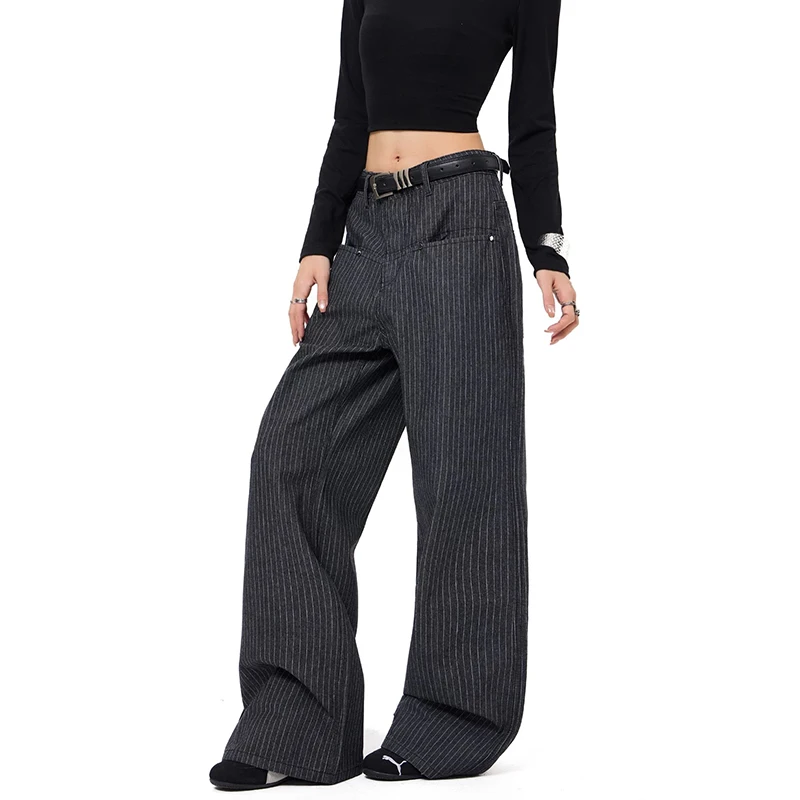 YIBASHU Women Vintage Baggy Stripe Jeans High Waist Grunge Denim Trousers 2000s Y2k Harajuku Aesthetic Pants Trashy Clothes 2026 3
