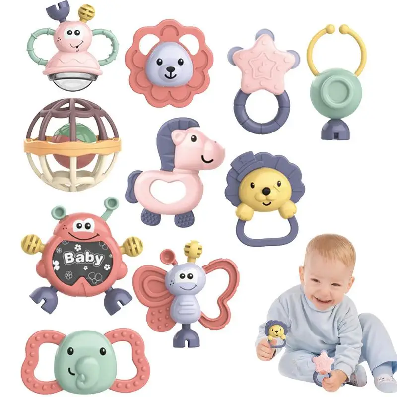 

Baby Rattle Teething Toys Infant Teether Shaker Toy Instrument Shaker Sensory Brain Development Newborn Birth Gift For Boys