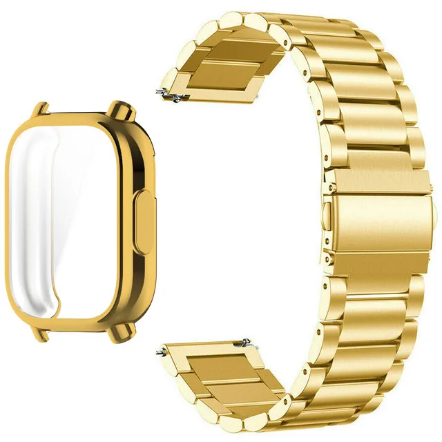Fashion Set: Full TPU Protective Case with Stainless Steel Metal Strap