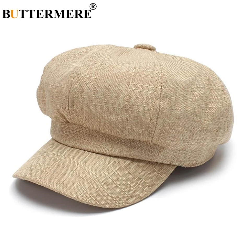 Linen Newsboy Cap Women French Painter Hat Ladies Spring Summer Beret Octagonal Cap Baker Boy Hat cotton newsboy cap berets hat
