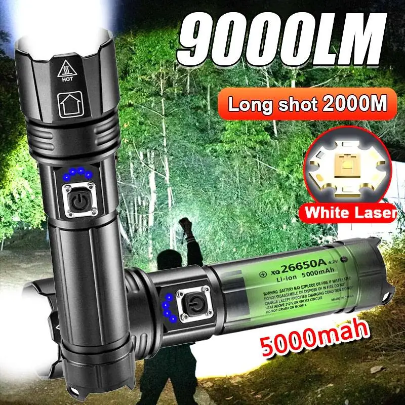 

P70 Multi-function Flashlight Strong Light Long Range Telescopic Zoom Flashlight Charging Treasure Aluminum Alloy Searchlight
