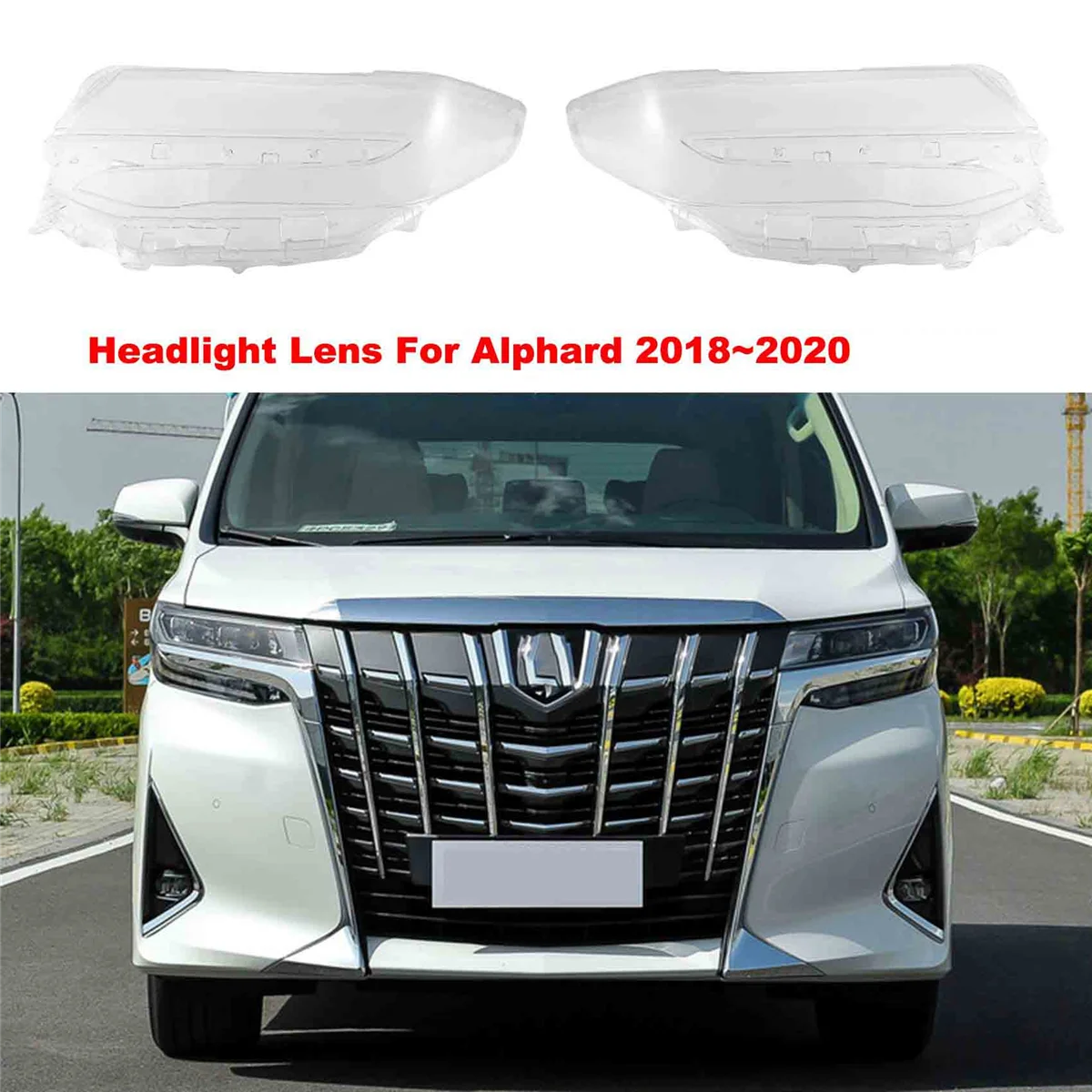 

Front Left Headlight Lens for Alphard 2018-2020 Car Head Light Lamp Cover Glass Replacement Clear Lamp Auto Shell