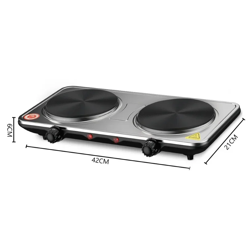 Double Head Electric Ceramic Stove Induction Cooker Double Oven Household High Power Stainless Steel Cookware 220V