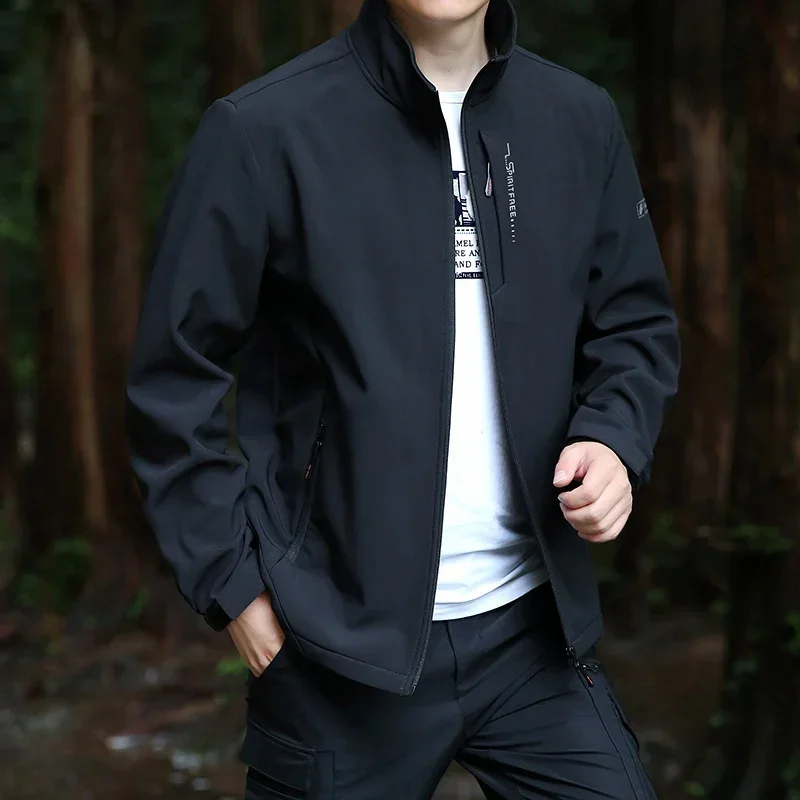 

Outdoor Winter Classic Jacket Men Stand Collar High Quality Zipper Thick Coar Fleece Warm Windproof Men Casual Outdoor Male