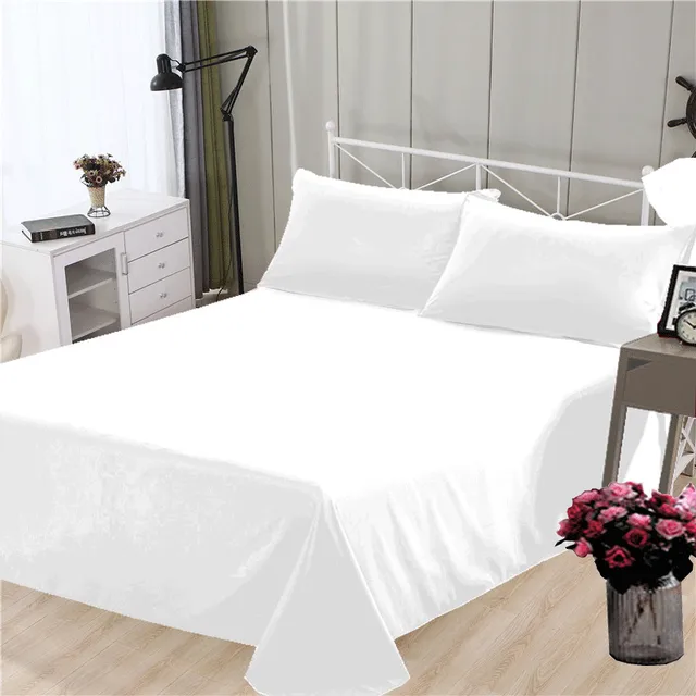 Spring Summer Autumn 1Pc 100 Polyester Flat Sheet Solid Color High