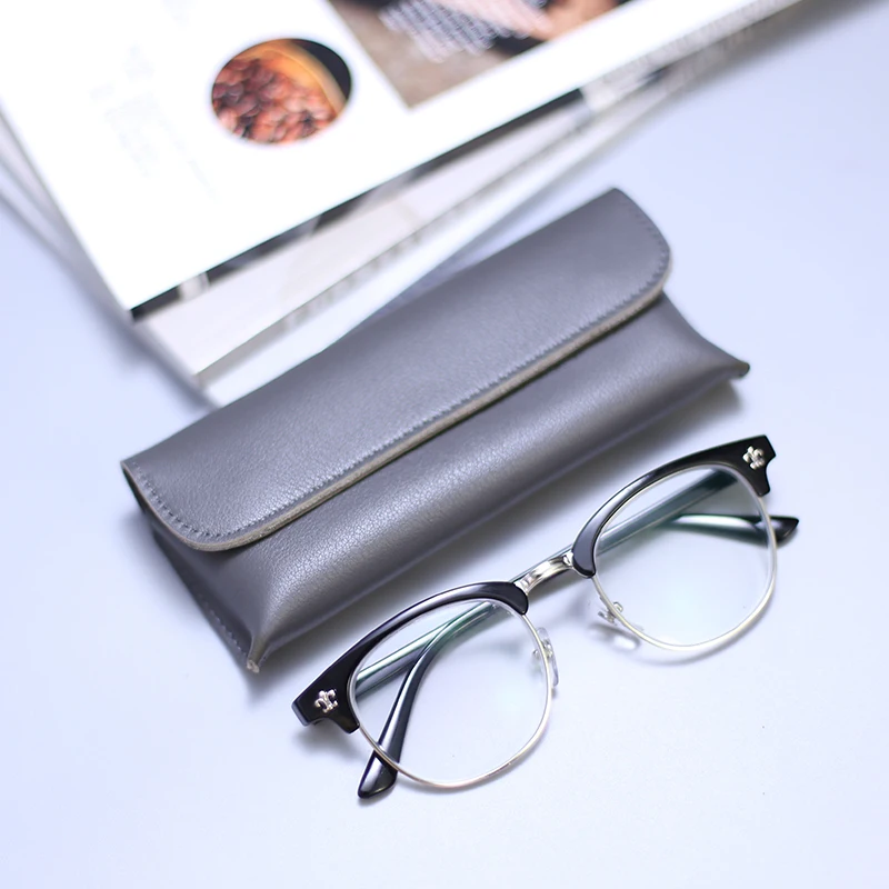 Handcrafted Genuine Leather Eyewear Pouch - Elegant Sunglasses & Glasses Storage Case