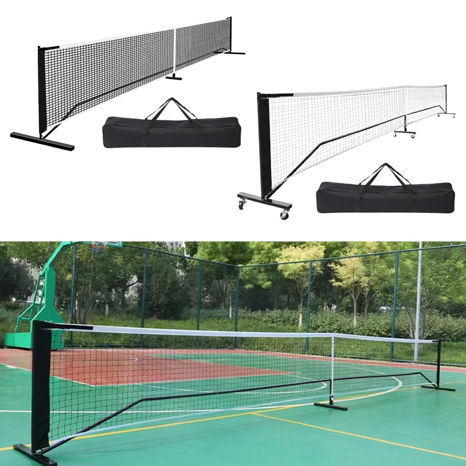Portable Pickleball Net System 22ft Regulation Size Net with Carrying Bag