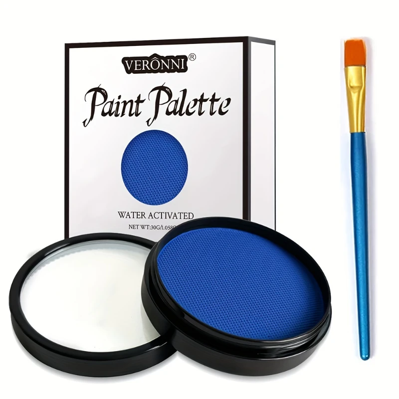 30g Water Activated Face Paint & Body Painting,Coloring with Brush,Face Paint Halloween Party Body Painting Makeup For Carnival