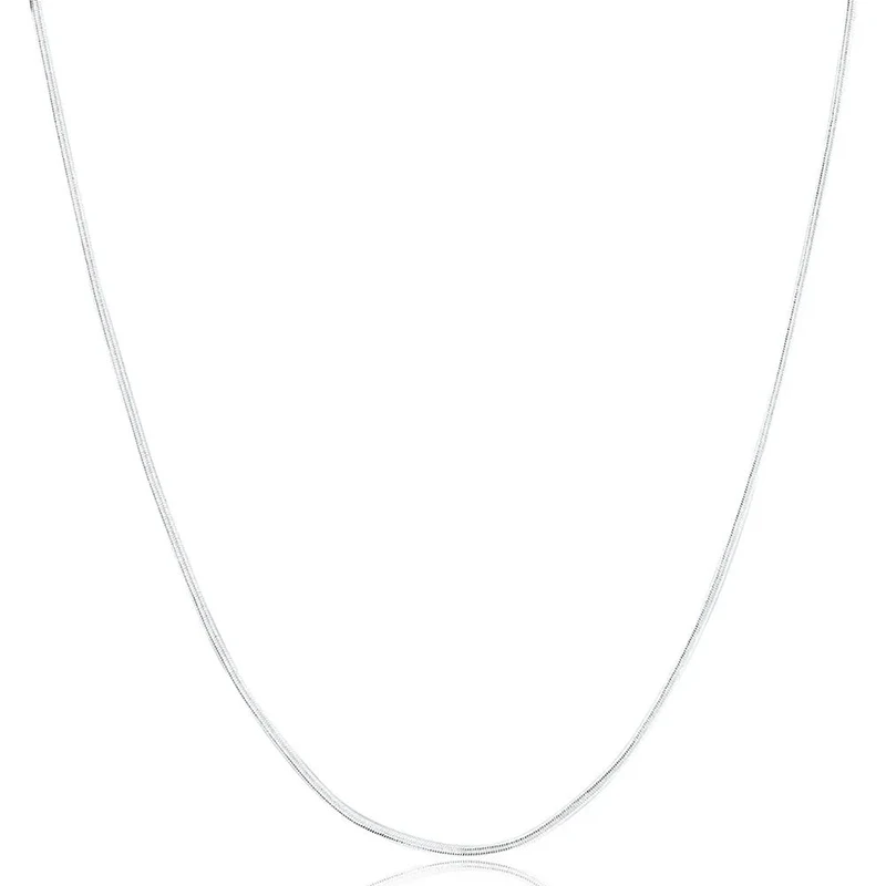 925 Sterling Silver Necklace 2MM Charms Wedding Party Flat Snake Chain for Women Men Fashion Fit Pendant 16-30inches silver necklace