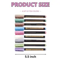 Metallic Marker Pens Set of 10 Colors Paint Markers for Black Paper Scrapbooking Crafts Card Making Ceramics and More - Image 2
