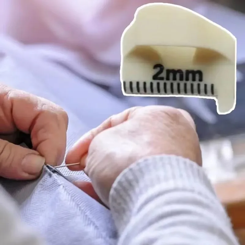 3Pcs/set Sewing Needle Gauge Measuring Tool Finger Ruler Sewing Template For Equal Stitches Finger Protector With A Scale