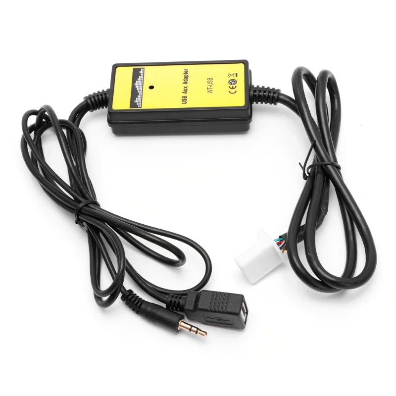 Car Adapter Changer MP3 AUX USB Data Cable 2x6Pin For Toyota