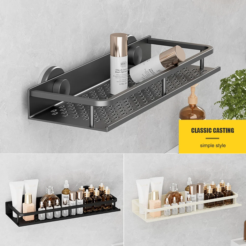 Bathroom Storage Rack Shelves No-Drill Wall Mount Corner Shelf Shower Storage Rack Holder