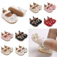 VALEN SINA New 0-18M Newborn Baby Girl Cute PU Leather Multi color Rubber Soft Sole Princess Shoes Bow Step 1 Walking Shoes for 1