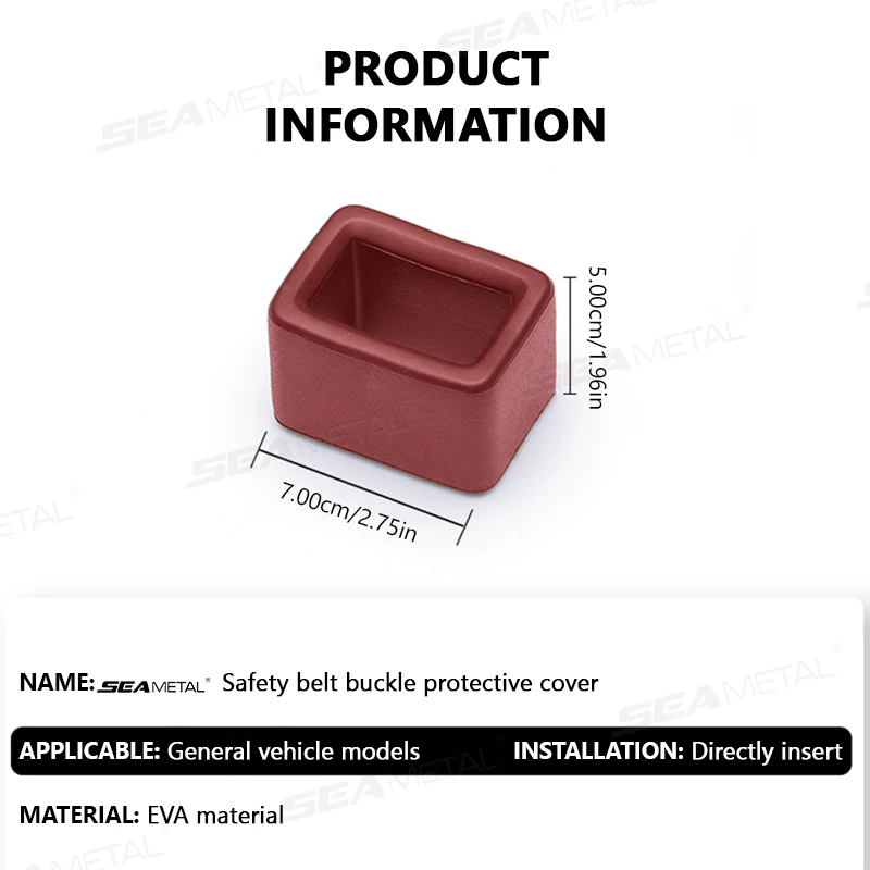SEAMETAL Universal Car Safety Belt Buckle Holder Silicone Buckle Protective Cover Seat Belt Holder In Upright Position